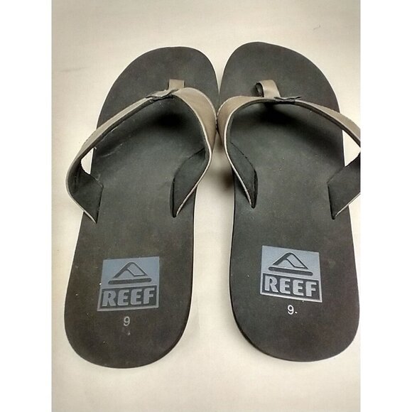 Reef Cushion Court Flip Flops Brown Women's sz 9 Vegan Leather Strap Worn Once - Picture 4 of 5